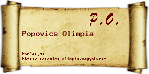 Popovics Olimpia névjegykártya