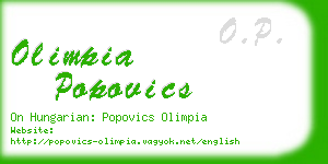 olimpia popovics business card